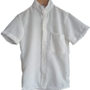 Camisa de lino, cuello mao.
